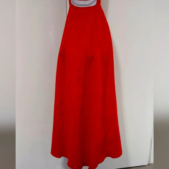 Morgan & Co Red Satin Strapless Long Gown Prom  Size 9/10 - Picture 9 of 11